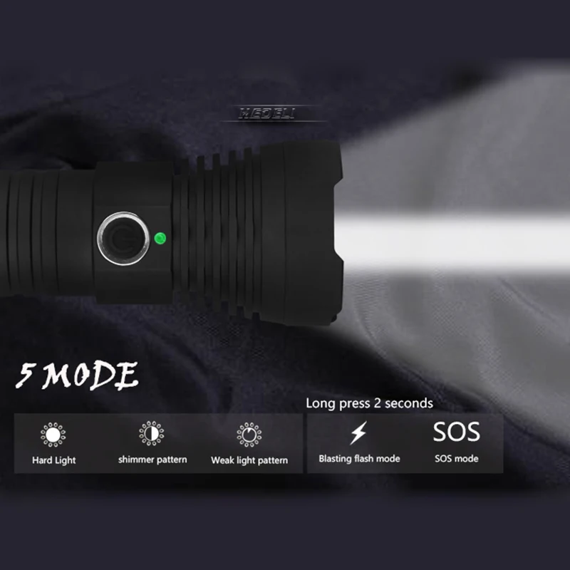USB высокой мощности 26650 фонарик светодиодный CREE XM L2 Темный душ led lanterna с дисплеем