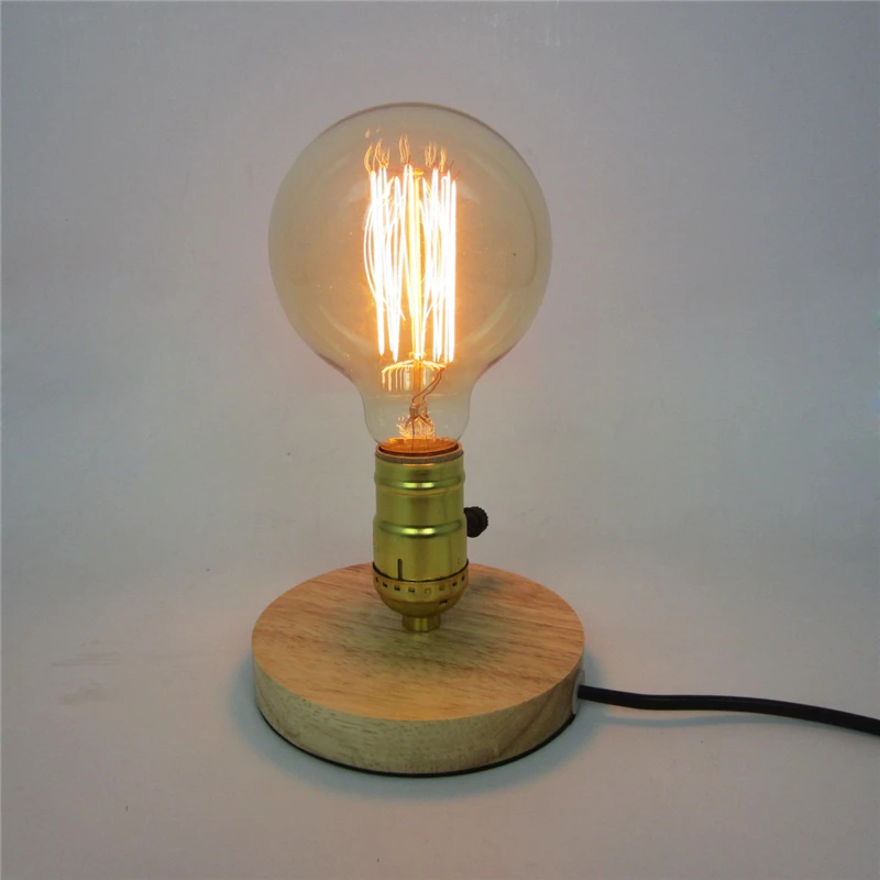 Retro Edison bulb Incandescent lamp E27 Table Lamp Bedside Cafe Night