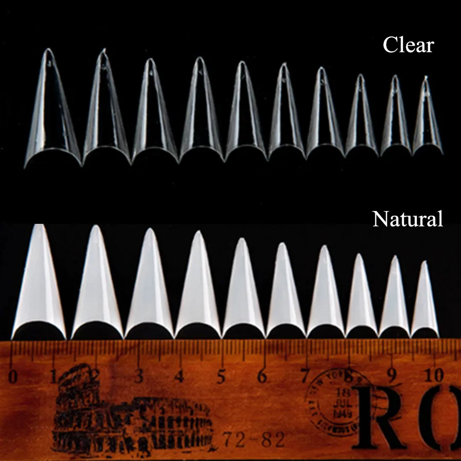 Makartt 500 шт острые шпильки для ногтей острый конец накладные ногти акриловые прозрачные естественные советы для салона DIY A0513