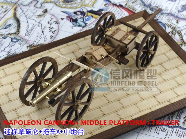 

HOT wooded scale models scale weapons napoleon period NAPOLEON CANNON+MIDDLE PLATFORM+TRAILER scale wooden military toys