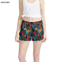 INSTANTARTS разноцветный попугай птица Цветочный принт шорты для йоги Для женщин тренировки Спортивные шорты женские дышащие Фитнес шорты для спортзала Спорт