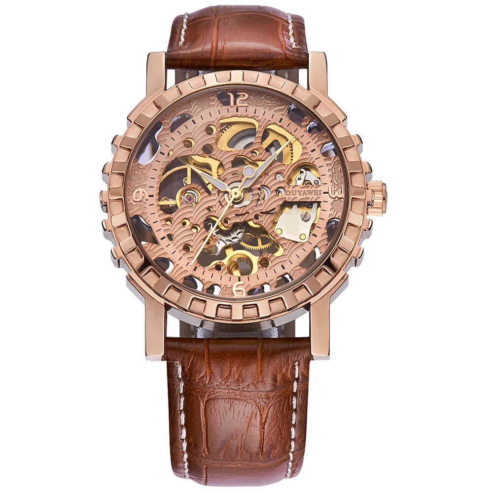 Rose Gold mechanical watch men
