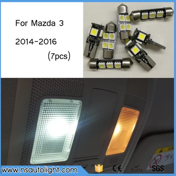 

7pcs x free shipping Error Free LED Interior Light Kit Package for Mazda 3 accessories 2014-2016