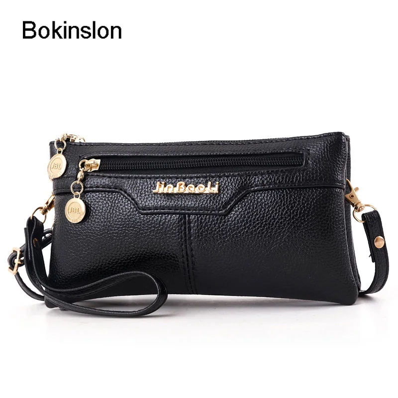 Bokinslon Women Wallets Fashion PU Leather Long Zipper crossbody shoulder bag women