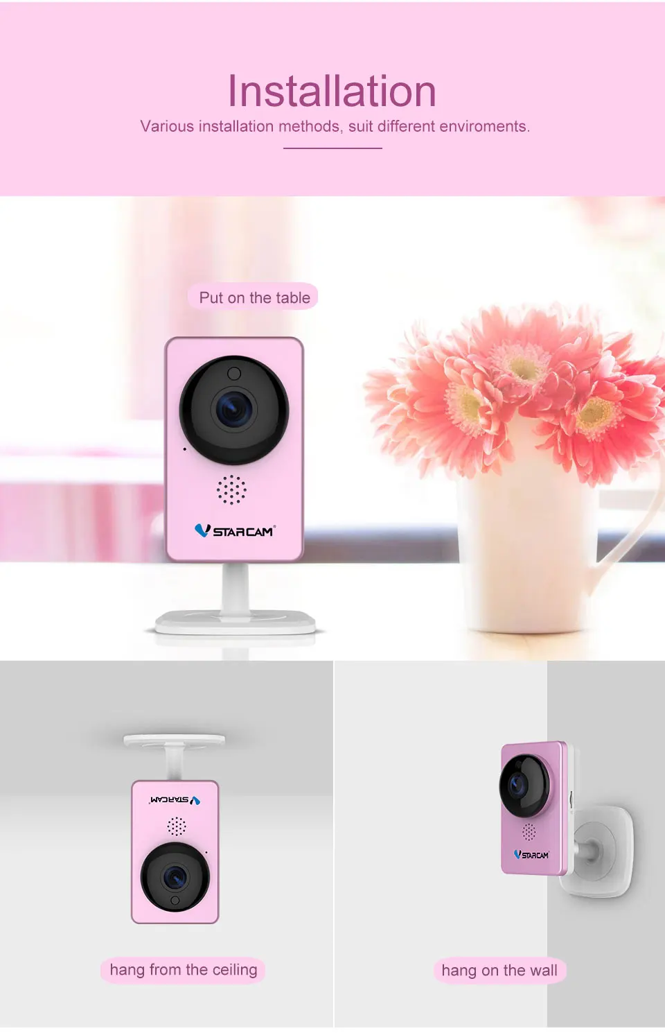 VStarcam C60S панорамная Wifi ip-камера 1080P FHD 2mp рыбий глаз ip-камера Беспроводная 180 градусов широкий угол, поддержка sd-карты, IR-CUT