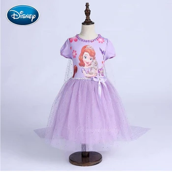 

Disney sequined dress summer girls shiny princess dress children's clothing children's cotton dress