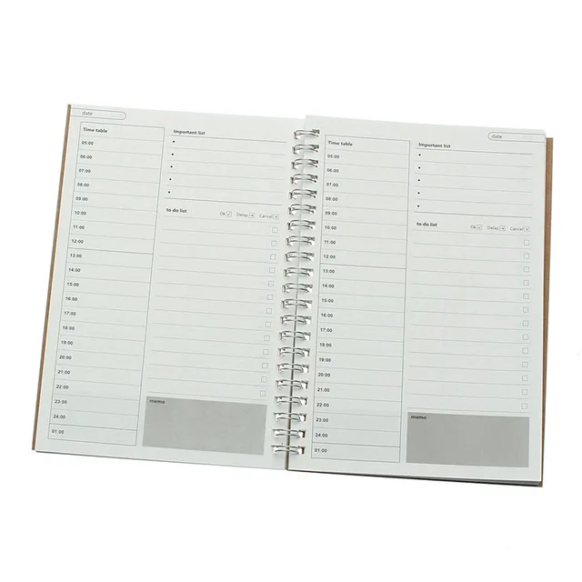 kicute 48 sheets simple vintage spiral notebook daily weekly planner