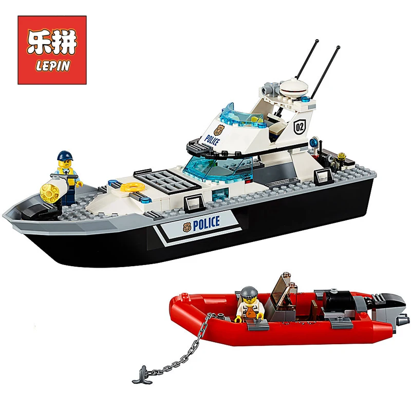 

Lepin 02049 City Rescue the Police Patrol Boat Building Blocks Bricks Compatible Legoinglys Creative Toys 60129 Children Gift