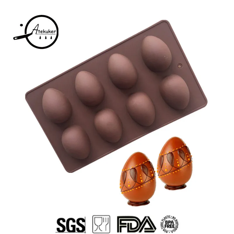 

Atekuker Egg Shape Silicone Molds For Baking Cake Tools Pastry Mould Silicone Form Mold For Ice Jelly DIY