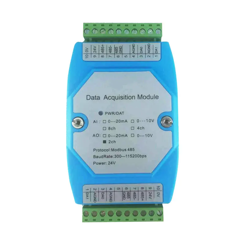 Control 4-20mA analog acquisition module input and output to RS485 Mdobuu RTU with isolation module