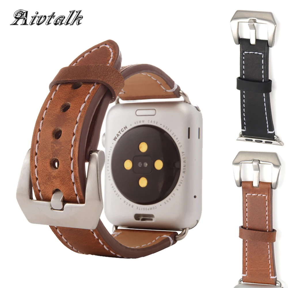 Avitalk из натуральной яловой кожи ремешок для наручных часов iwatch 42 мм 38 версия