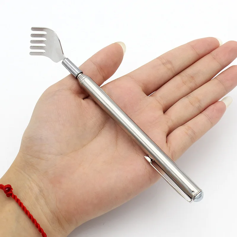 

Stainless steel pen type retractable itch scratching a small gift that is not easy for people to carry to parents and family