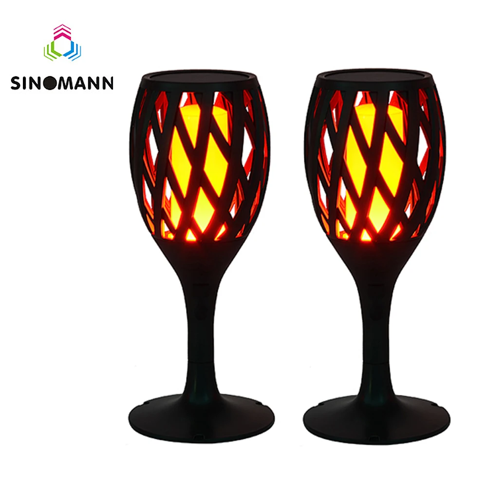 

Retro Streetlight Waterproof Flame Flickering Landscape Garden Lamp Torch Light Auto-recharging LED Solar Lamp Modern Outdoor