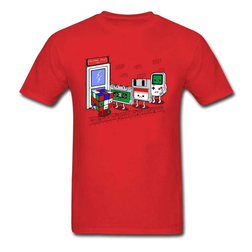 Mens Tops T Shirt employment office v2 10191 On Sale Print T Shirt 100% Cotton Fabric Short Sleeve Custom Clothing Shirt O-Neck employment office v2 10191 red