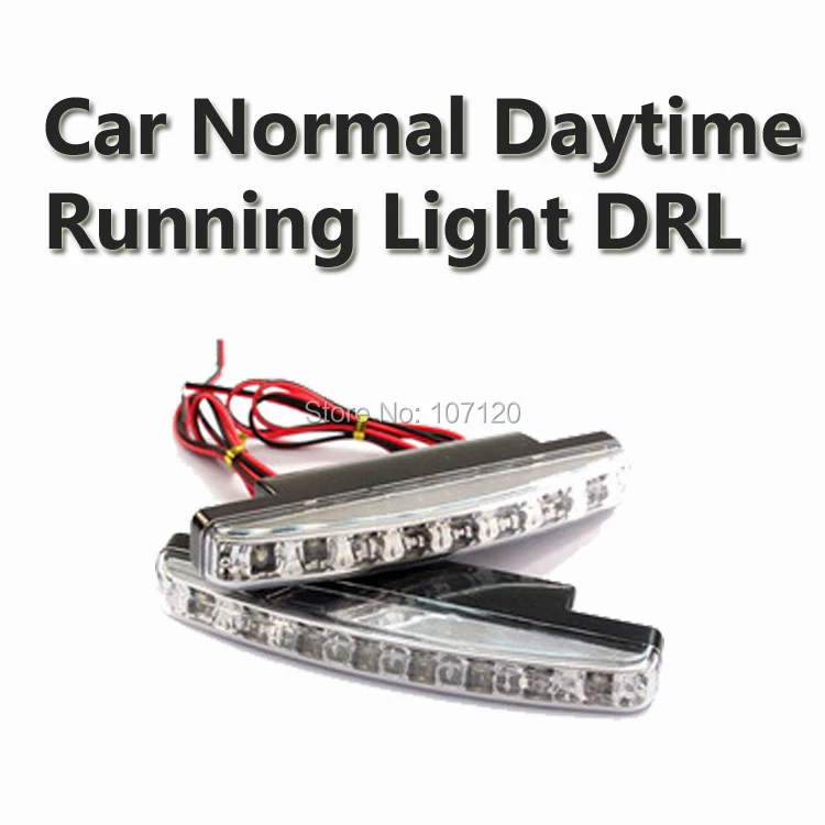 

2015 High Quality 8 LED daytime running light Super Bright DRL Light 12V Universal 5-10 million hours positive electrode