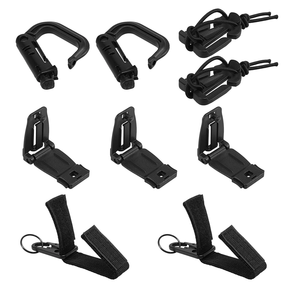 

11 Attachment Kit Carabiner for Tactical Molle Bag Buckle Clip Backpack Vest Belt D-Rings Web Dominators Buckles Straps