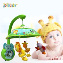 Jollybaby Crib Stroller Baby Rotating Rattle Mobile With Pure Melody Music Box Holder Arm Baby Toy Plush Doll Children Gifts