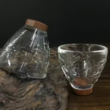 2 шт креативные деревянные стеклянные чайные чашки ручной работы, чайная церемония кунг-фу, чайные чашки, ароматизированные чайные сервизы