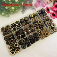 149157 15 style mix 225pcs 15mm wood button wholesale Children s clothes button accessories handmade art