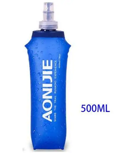 AONIJIE Sports BPA Free складной, сворачивающийся мягкий мешок для воды чайник-фляга колба гидратация пакет мочевого пузыря с длинной трубочкой - Цвет: 500ml