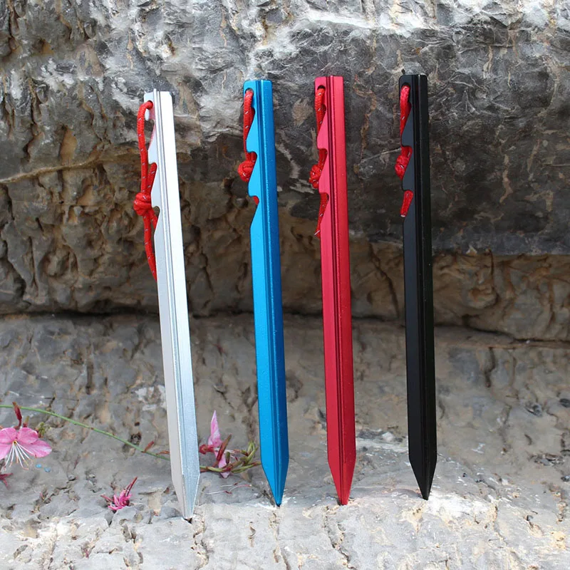 5pcs Tent Pegs Nail Aluminium Alloy Stake 18cm Outdoor Camping Accessories Hiking Traveling Fishing Equipment Sun Shelter Pegs (7)