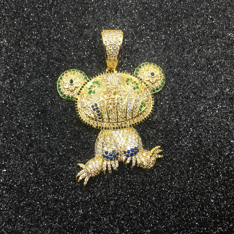 iced out jewelry bling bling frog pendants necklaces (3)