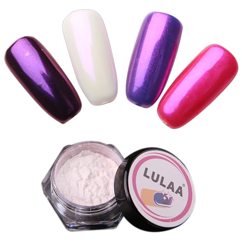 

Lulaa 1 Box Pearl Shell Chameleon Mirror Nail Powder Glitters Diy Shell Nail Art Chrome Pigment Dust Manicure Decoration