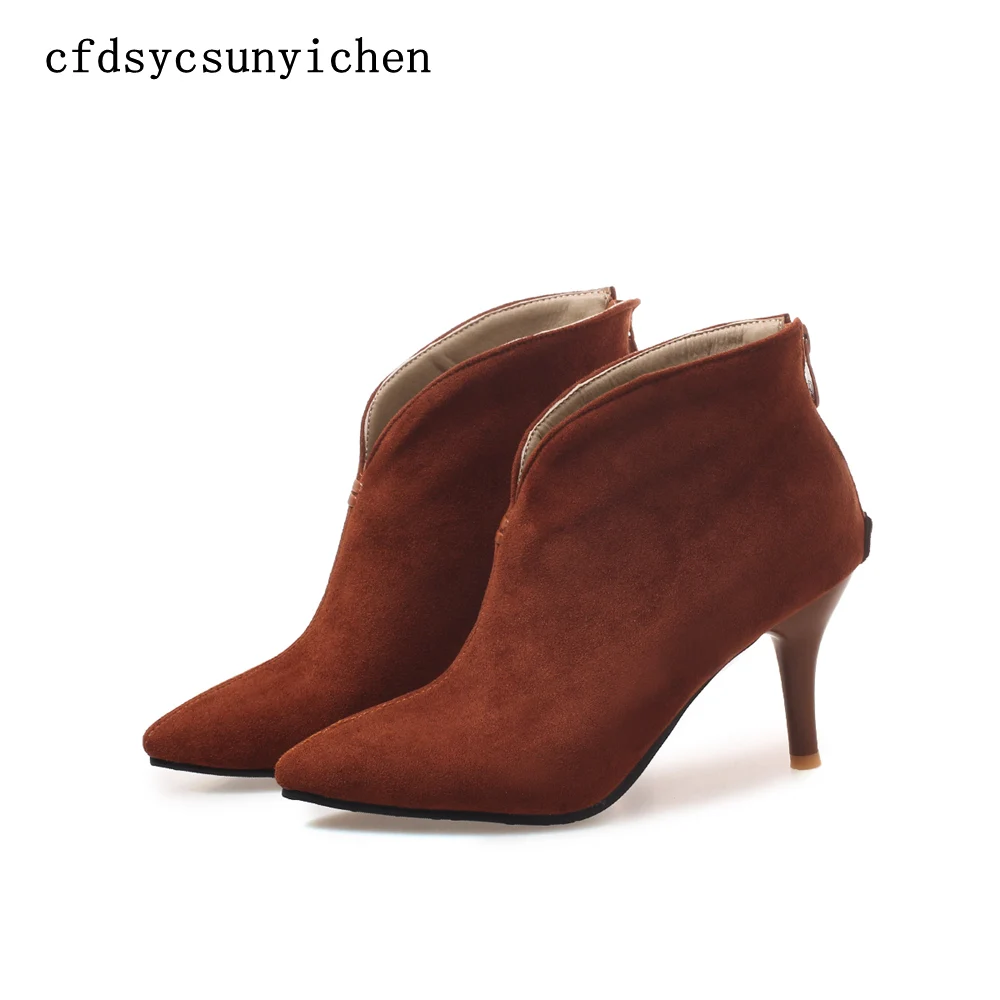 

Women Shoes Ankle Boots Y Green Black Big Size 11.5 High Quality Brand Women Shoes High Thin Heels BA-ASCP-08-1