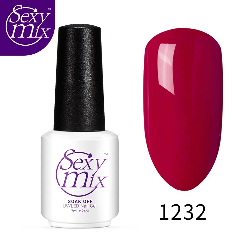 Sexymix Гель-лак для ногтей фиолетовый цвет серия УФ-лак для ногтей Замачивание от длительного действия Фиолетовый Серия Led гель Полупостоянный гель - Цвет: 1232