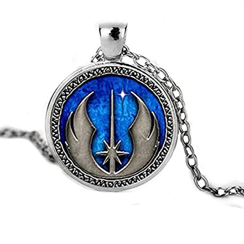 Стеклянное ожерелье с подвеской в виде звезды джедая|glass cabochon necklace|cabochon necklacependant