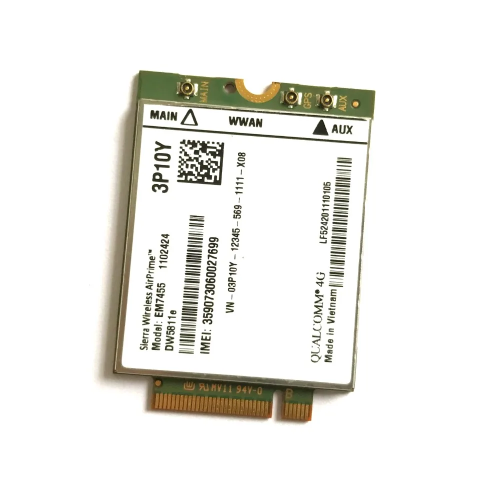 EM7455 DW5811E PN 3P10Y  FDD/TDD LTE CAT6 4G Module 4G Card for E7270 E7470 E7370 E5570 E5470 usb wifi modem for desktop pc