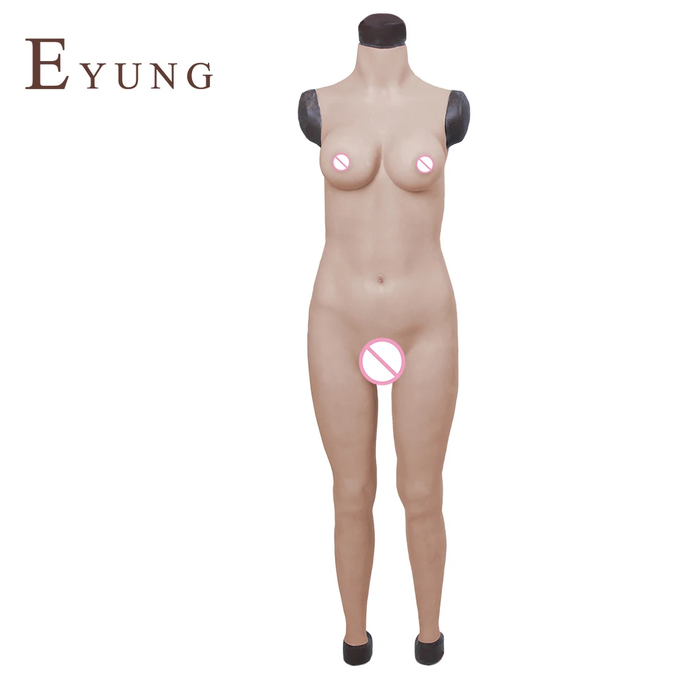 YR B9 G CUP Realistic silicone women fake vagina Zentai female bodysuit for crossdresser transgender transsexual 2