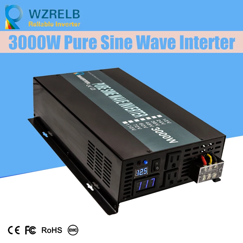 

Continuous power 3000w pure sine wave solar inverter 24V to 220V off-grid pure sine wave solar inverter solar converter
