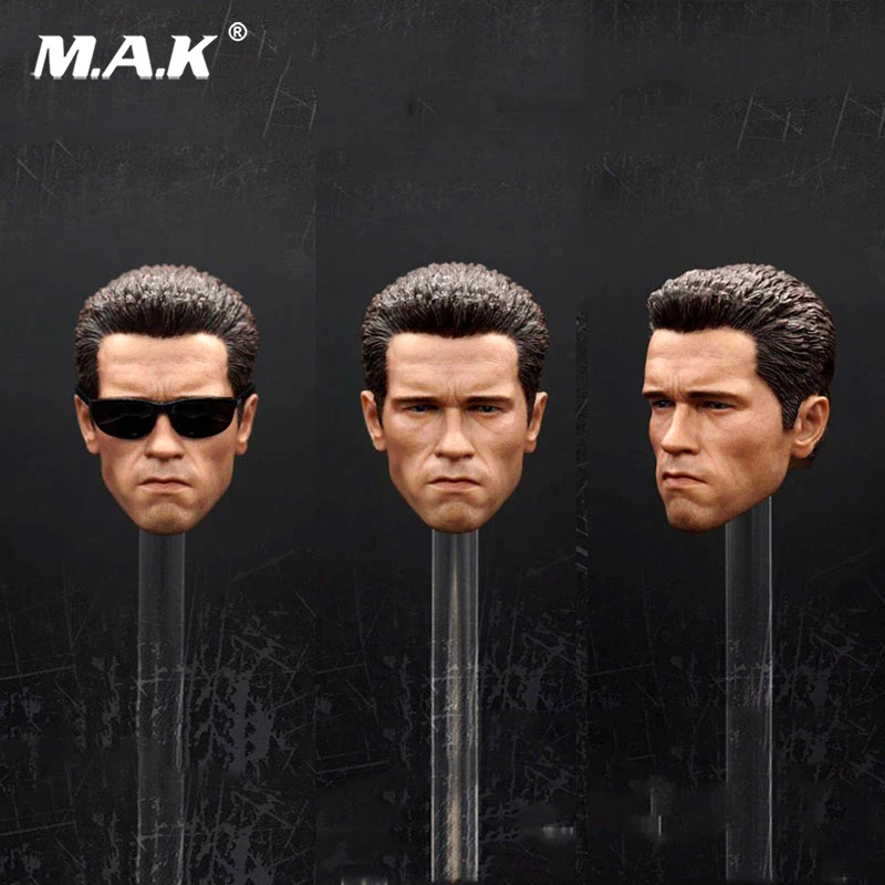 

1/6 Scale Male Arnold Schwarzenegger Head Carved Modelwith sunglasses T-800 Head Carving Model Fit 12" male body Figure