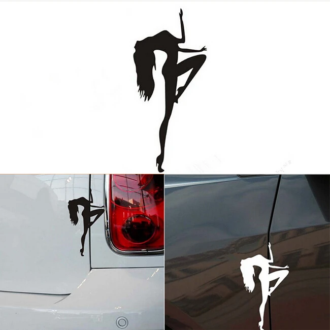 

New Waterproof Car Body Stickers Car Tail Door Crack stickers Auto Car Styling Sexy Pole Dancing Sticker Decal 26*14CM