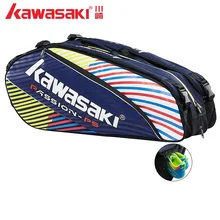 Kawasaki, водонепроницаемая теннисная сумка, ракетки для бадминтона, рюкзак, ракетка для сквоша, командные спортивные сумки, удерживающие 3-6 Ракеток с сумкой для обуви