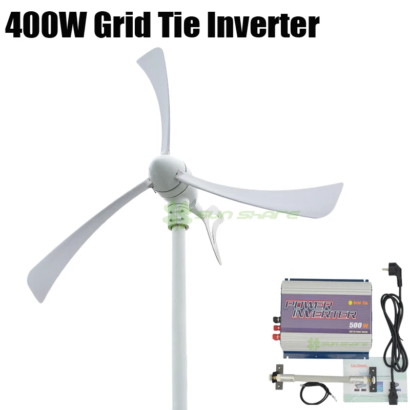 

Free shipping 400w wind generator +500w 3phase AC 10.8V-30V/AC22-60V input wind grid tie inverter no need battery,AC 110v/220v