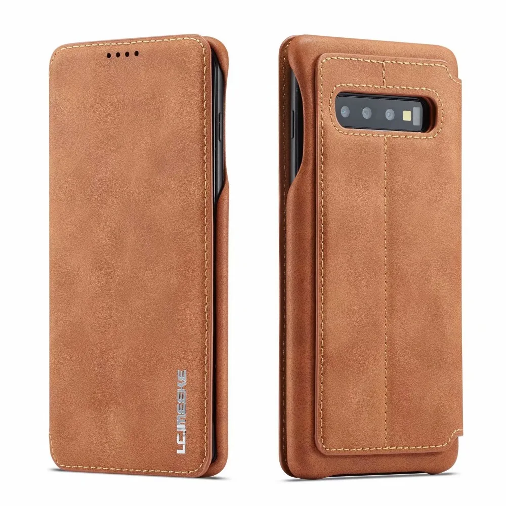 

Genuine Leather Flip Cover for Samsung Galaxy S10 Plus S10e Note 9 8 S9 S8 S10+ Case Card Slot Magnetic Cover Stand Holder Funda