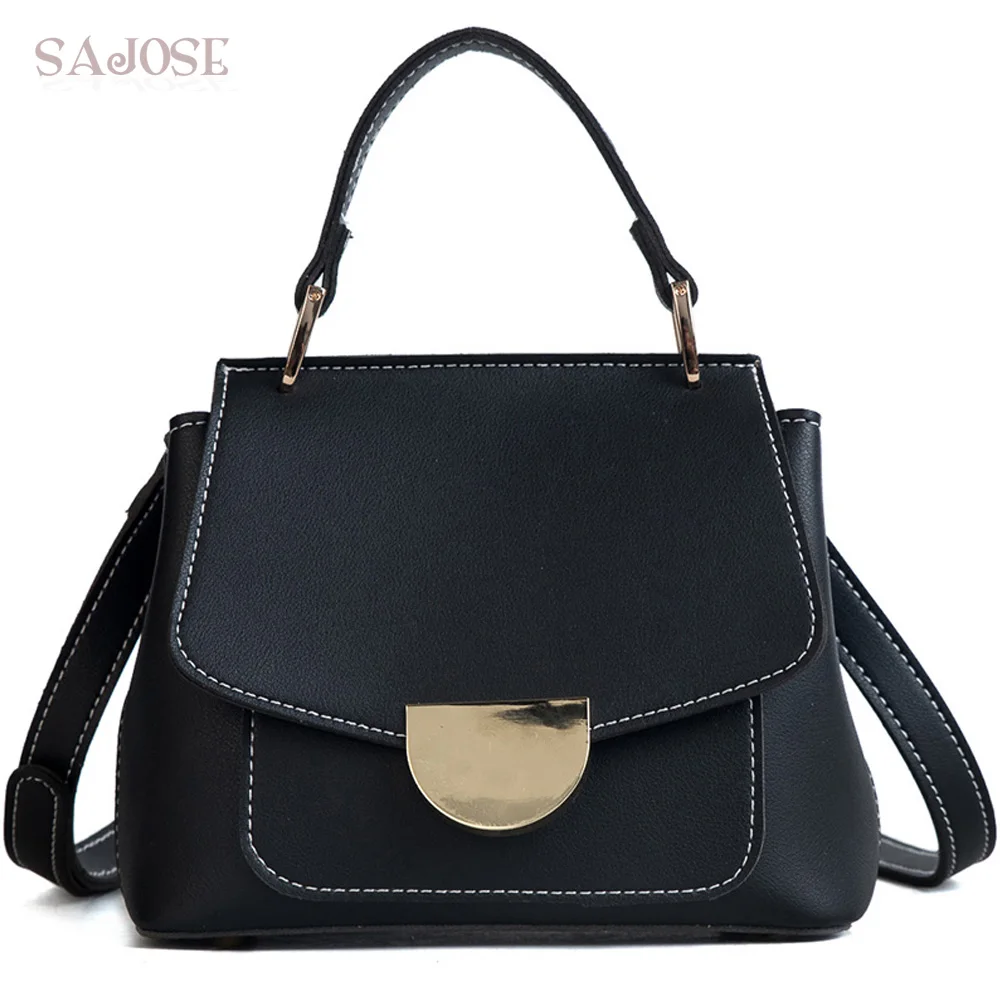 Women Leather Handbags Black Totes Bag Lady Fashion Simple Women's Messenger Bags Shoulder Bag designer handbags high quality omadnn women s handbag fashion shoulder bag casual simple totes femme crossbody messenger high quality leather square black bag