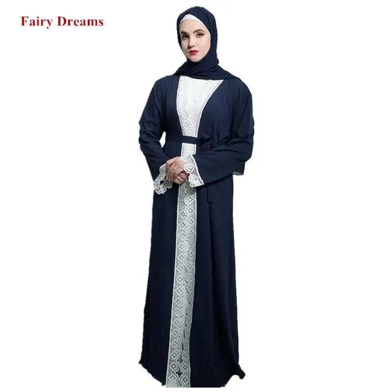 Женское мусульманское платье с открытой передней частью Abaya Бандажное Caftan Bangladesh