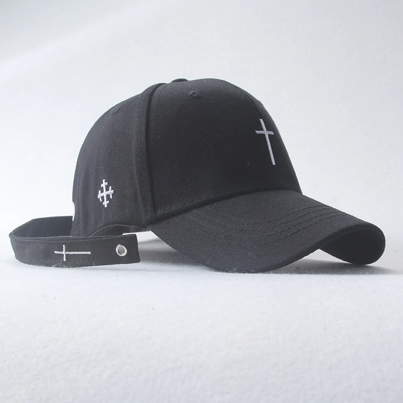 Women Men Cross Belt Embroidery Baseball Cap Solid Letter Hat Fashion Unisex Adjustable Personality Hip Hop Snapback Caps CP0319 (6)