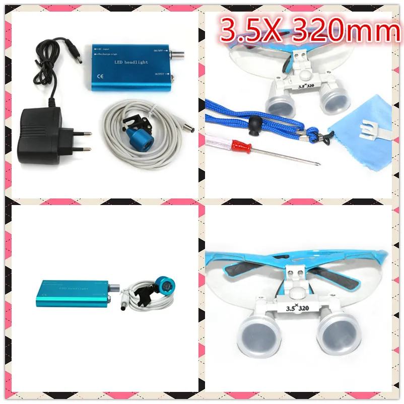 

Orthodontic Braces New 3.5X 320mm Dental Surgical Medical Binocular Loupes + LED Head Light Lamp brand RDL-002