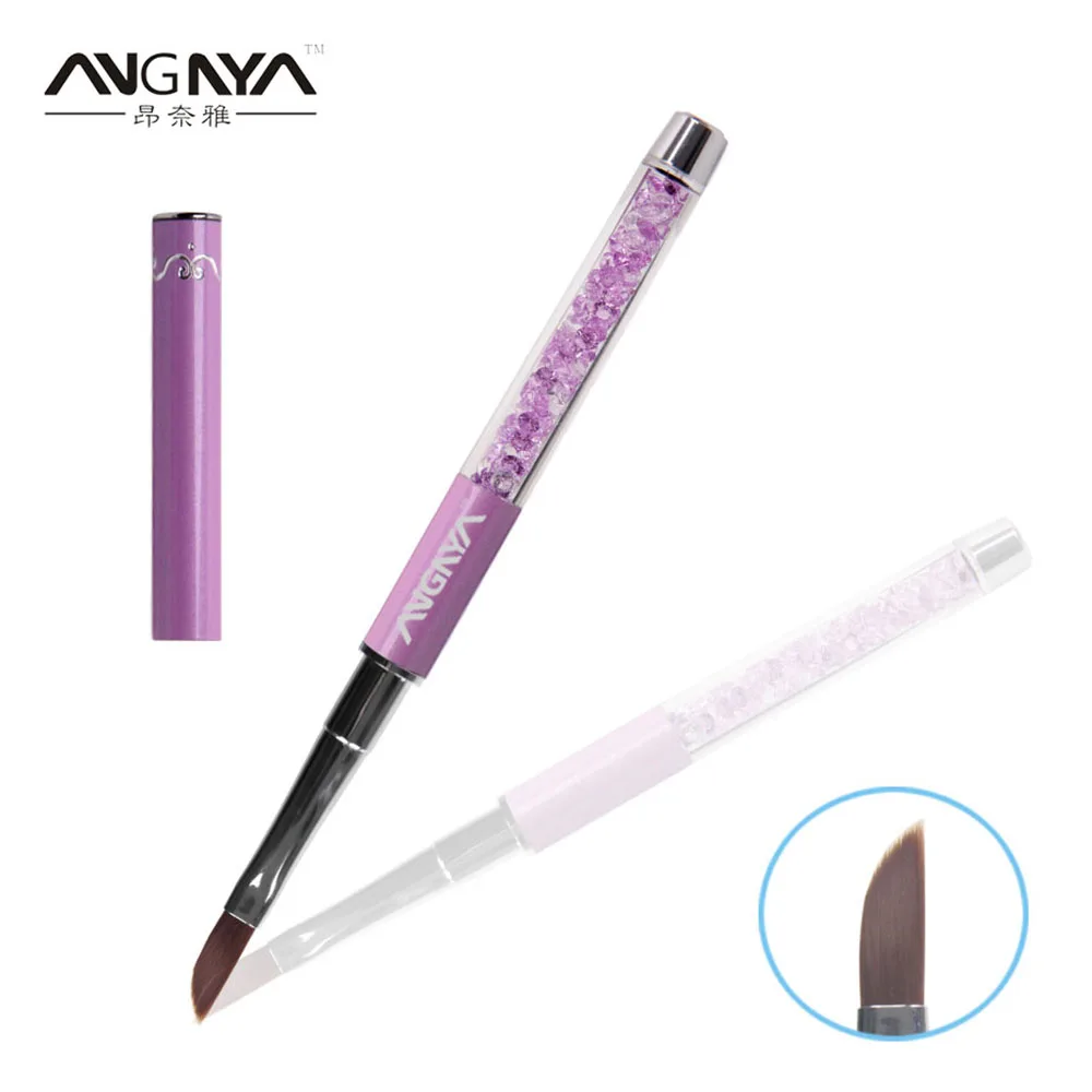 ANGNYA 10PCS/Lot Unique Design Angled Nylon Relief Nail Brush Diamond