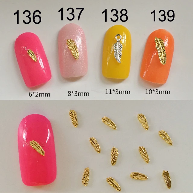 Autumn Leaves Nail Art Rose Gold Silver Metal Alloy Charm 3d Diy Autumn Leaves Nail Art Rose Gold Silver Metal Alloy Charm 3d Diy