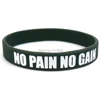 

200pcs No pain no gain wristband silicone bracelets free shipping by FEDEX