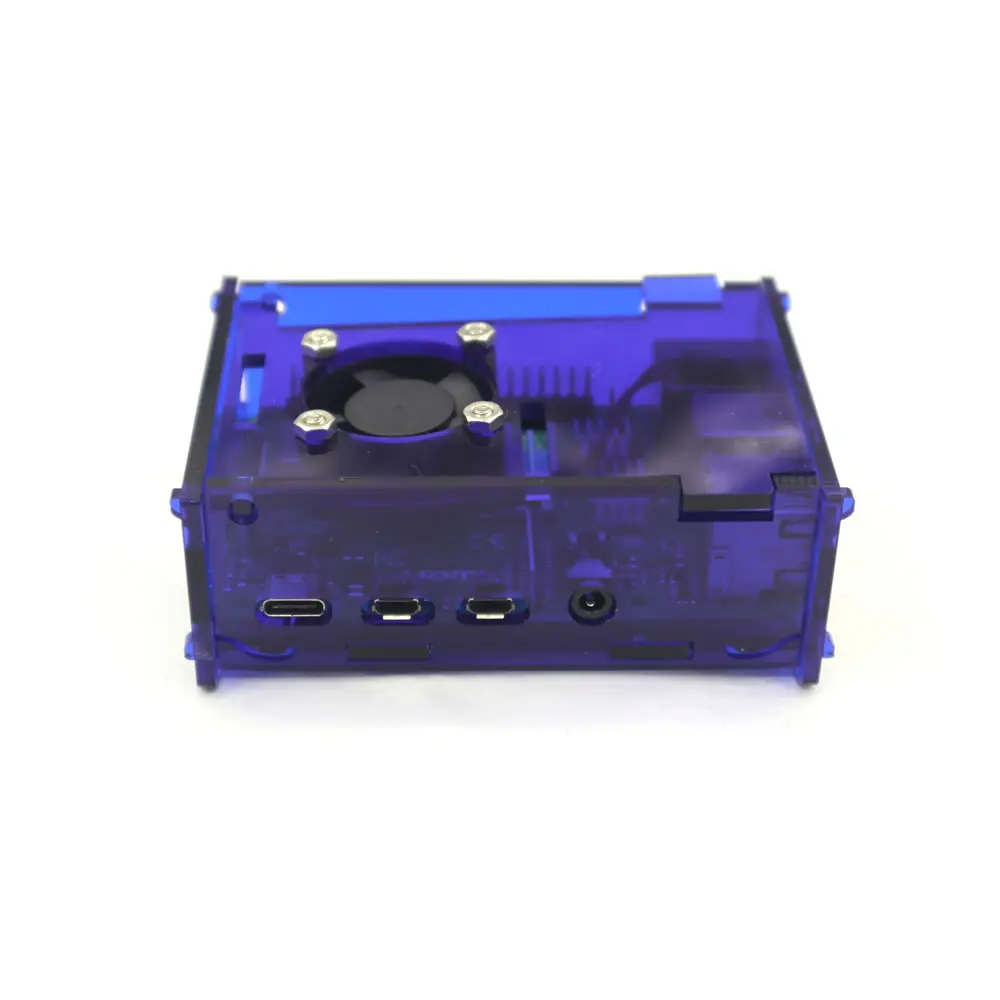 Raspberry Pi 4 синий акриловый чехол для корпуса с охлаждающим вентилятором
