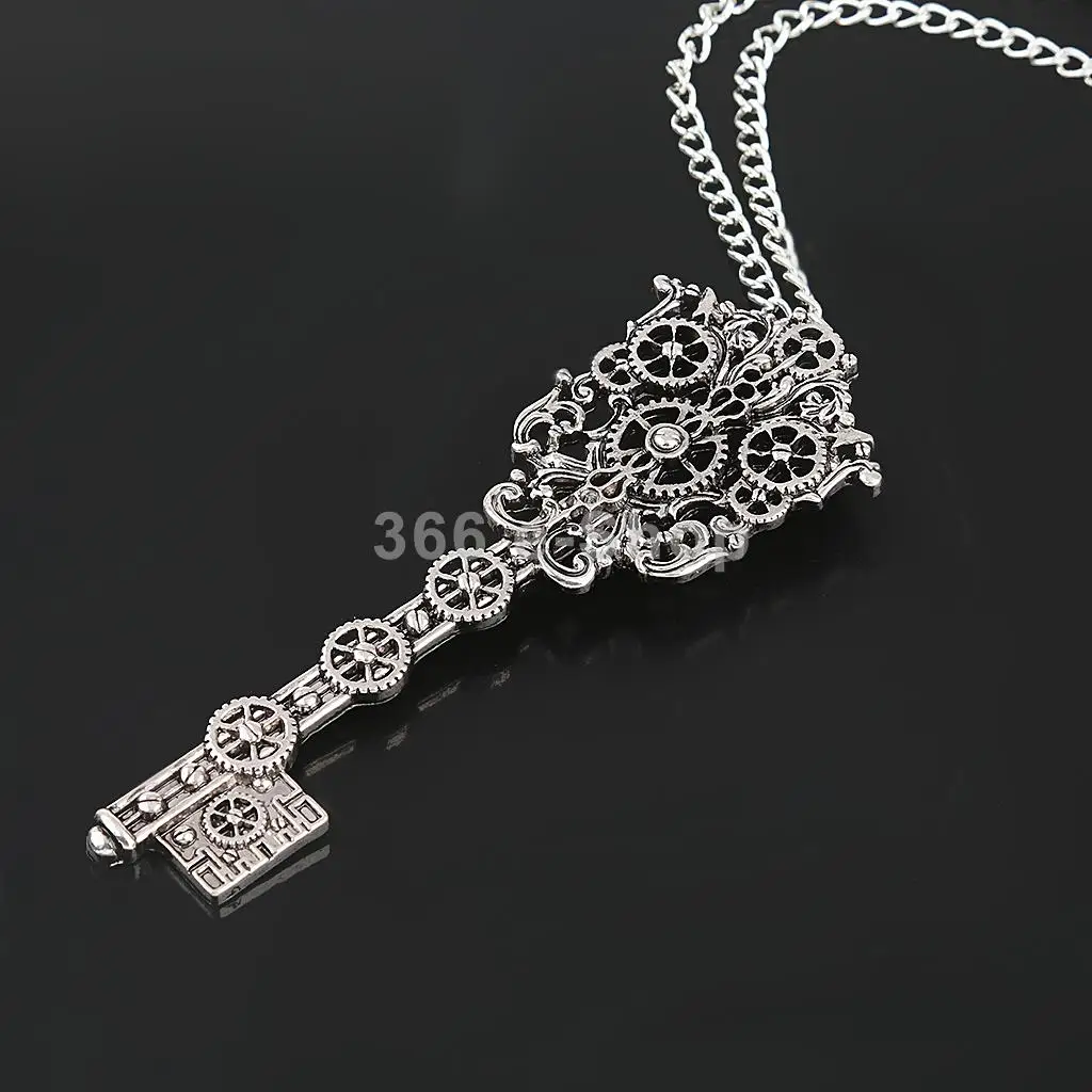 Винтажное колье с подвеской в виде ключа стиле стимпанк|silver key pendant|key silverantique pendant |