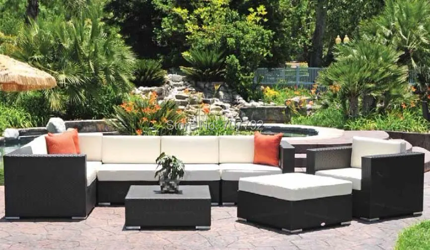 Лидер продаж sg-12003a городской стиль сада диван, открытый диван, ротанг диван наборы