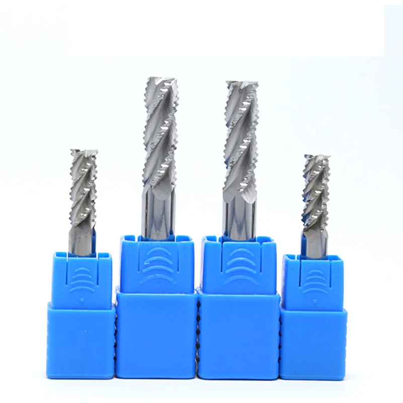 

HRC55 3Flute 4 6 8 10 12 14MM roughing end mill cutters CNC rough Tools Carbide router bits milling bits for aluminum processing
