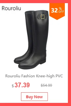 Rouroliu/женские резиновые сапоги для дождливой погоды, Нескользящие резиновые сапоги с принтом животных, высокие резиновые сапоги до колена, женская обувь TS176